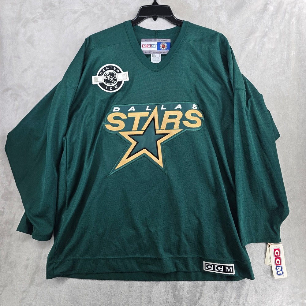 Vintage CCM Dallas Stars NHL Center Ice Hockey Jersey‎ Mens XL Green